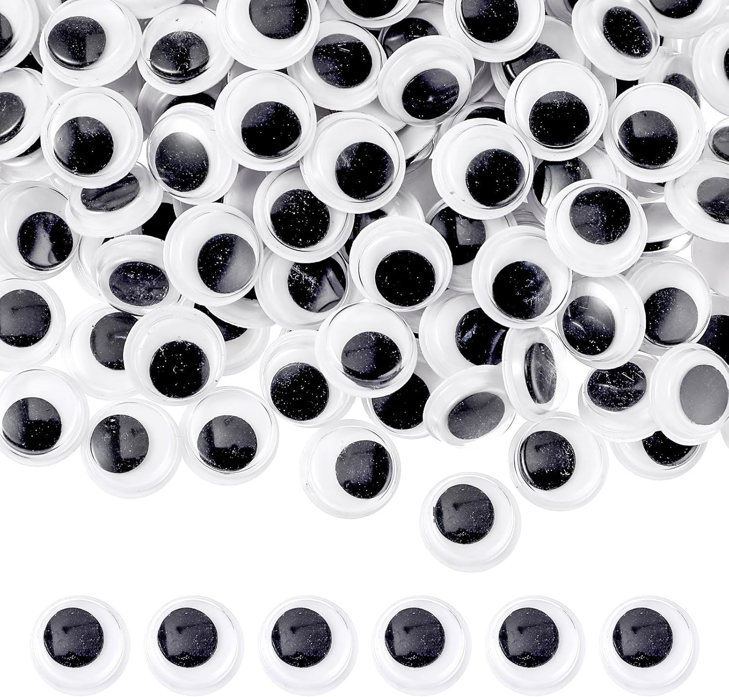 300Pcs Google Eyes for Crafts 12mm Self Adhesive Wiggle Craft Eyes Black White