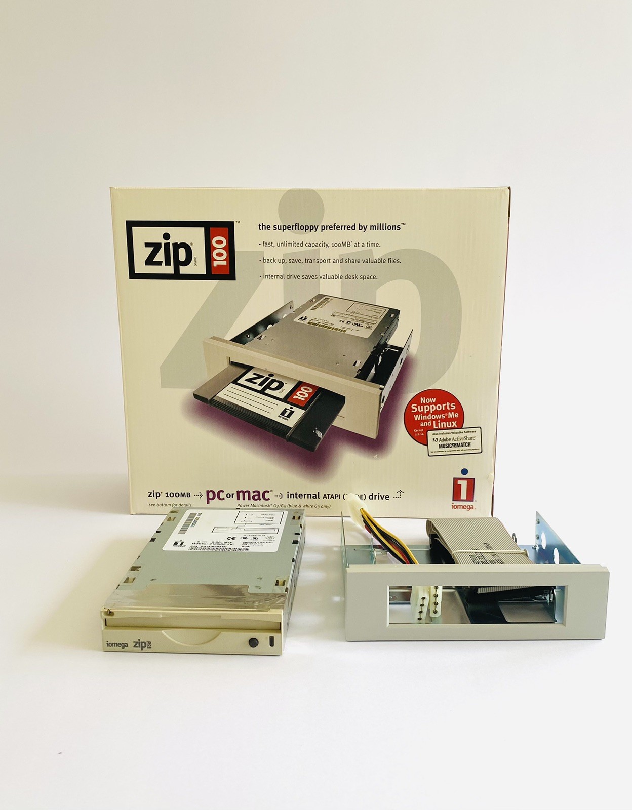 Iomega Z100IDE ZIP 100 ATAPI E-IDE 40-pin Internal Drive PC or Mac 100MB w/ Box