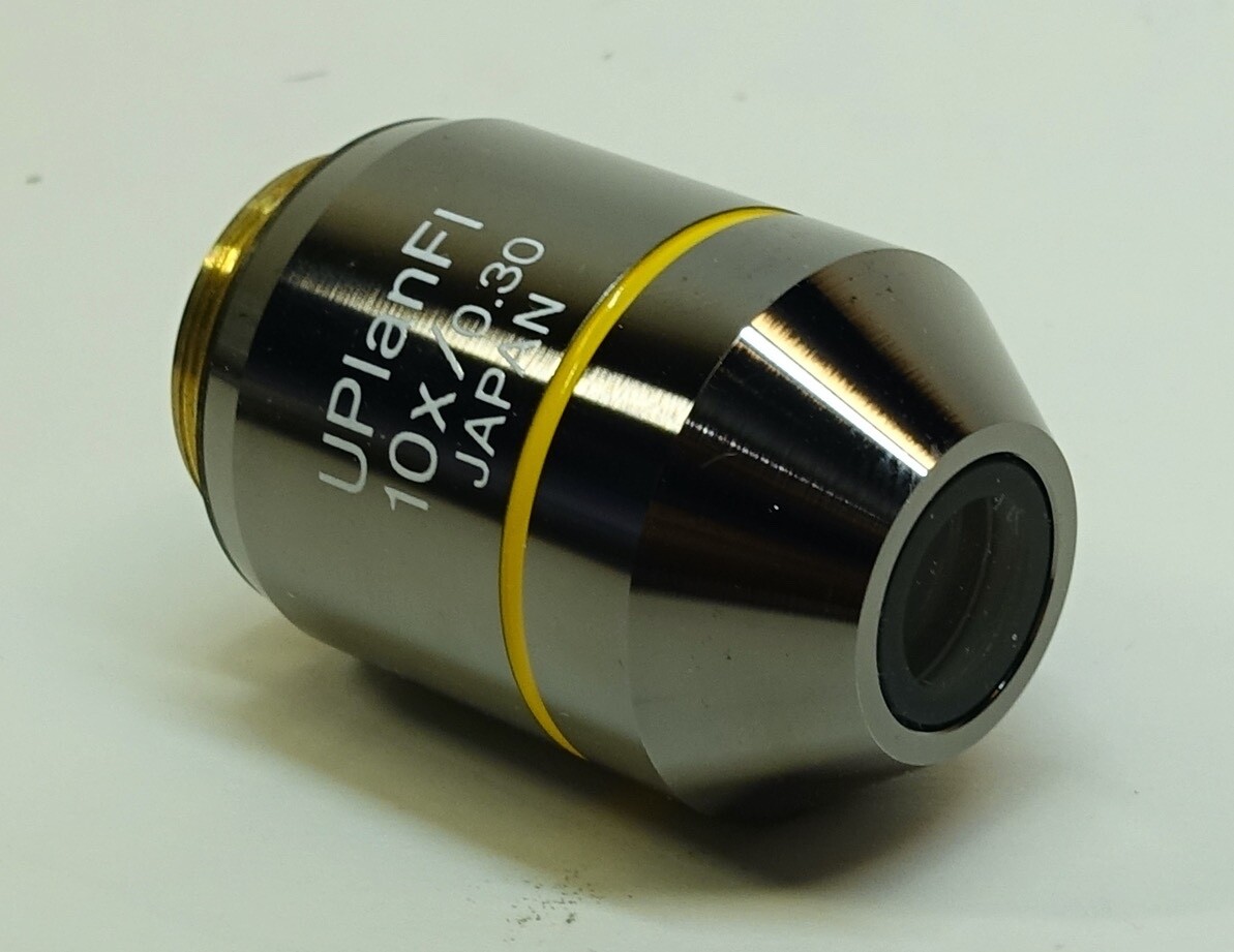 Olympus UPlanFl 10X/0.30 ∞/- microscope objective: excellent condition