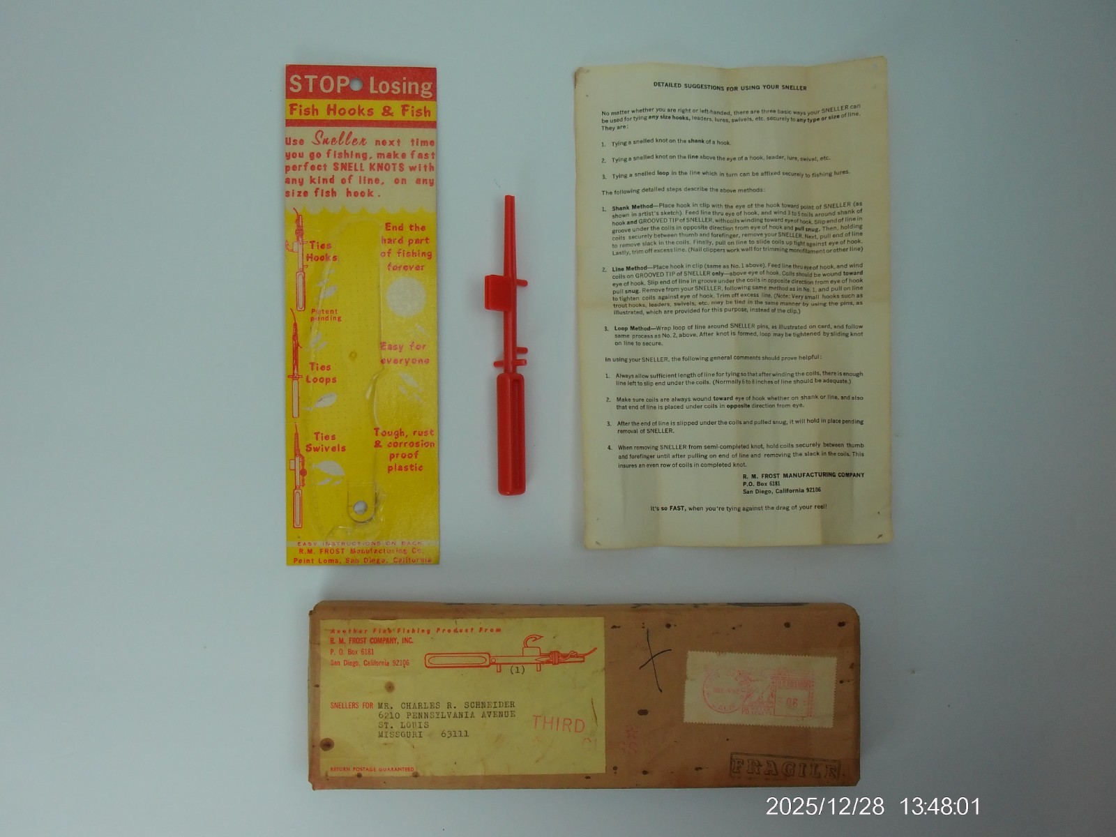 Vintage R. M. Frost Sneller Snell Hook Maker w/Original Packaging & Instructions