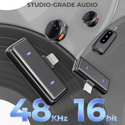 Wireless Lavalier Microphone 3-in-1 Set Coin Combo (For Lightning/USB-C/3.5mm)