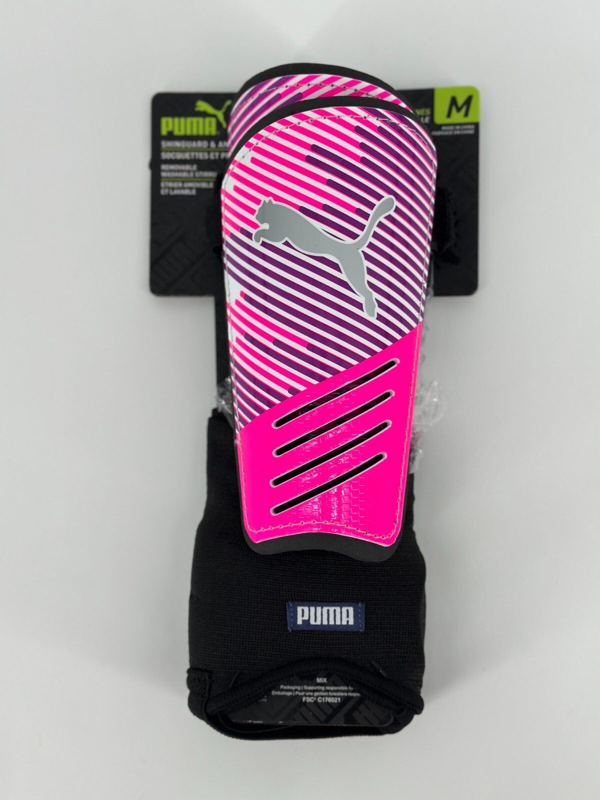 Puma Shinguard And Ankle Socks Youth Medium Sock Pink Purple Soccer Retro Y2K