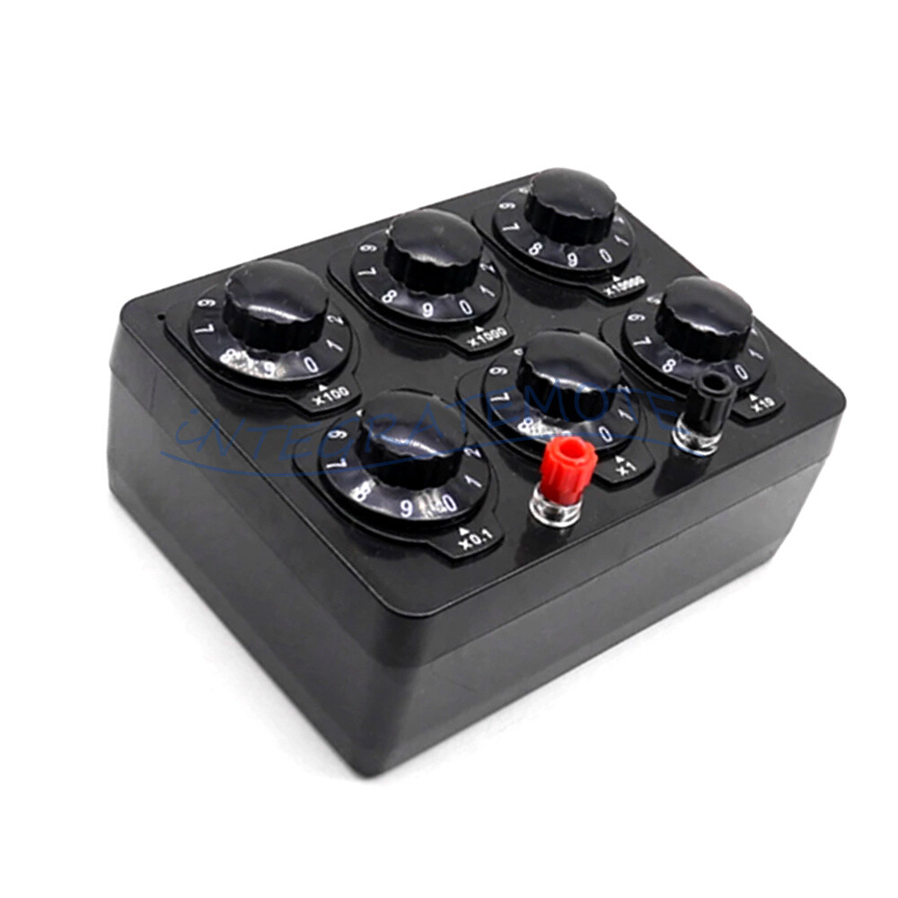 0-99999Ohm 0.5W 6knobs Simple Resistance Box Resistor Electrical teaching-