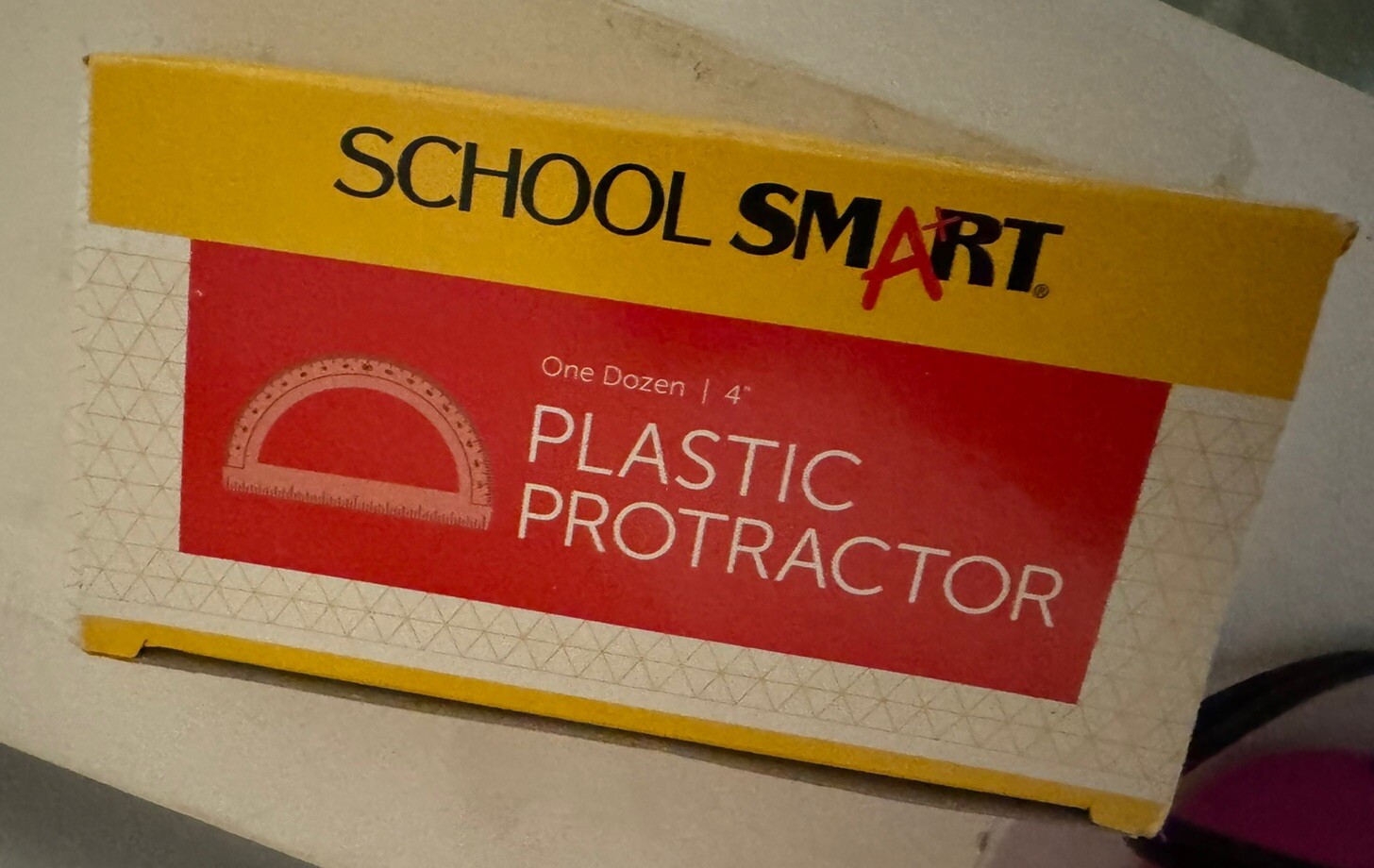 Lot Of 10 Packs Of School Smart 180 Deg Protractor With 4 In. Ruler New 120count