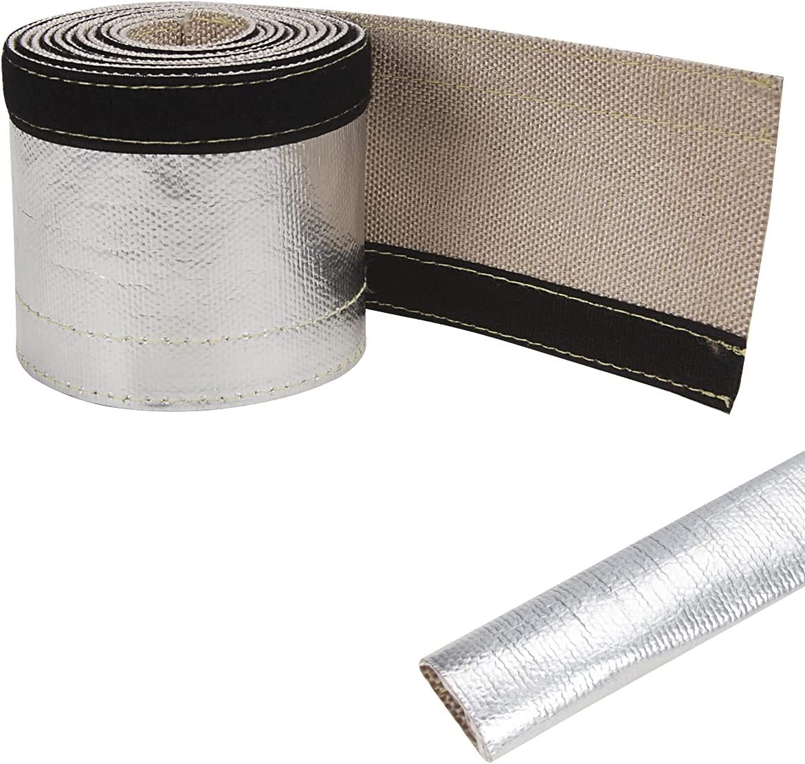 1" ID Metallic Heat Shield Sleeve Insulated Wire Hose Cover Wrap Loom Tube 10 Ft