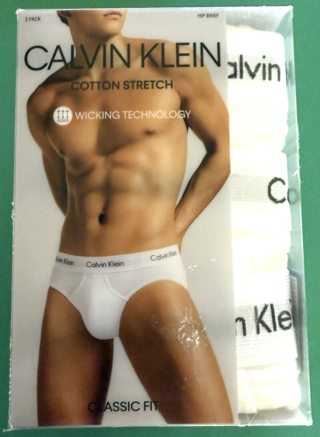 Calvin Klein Hip Briefs Mens Underwear White XXL 3 Pk Classic Fit Cotton Stretch