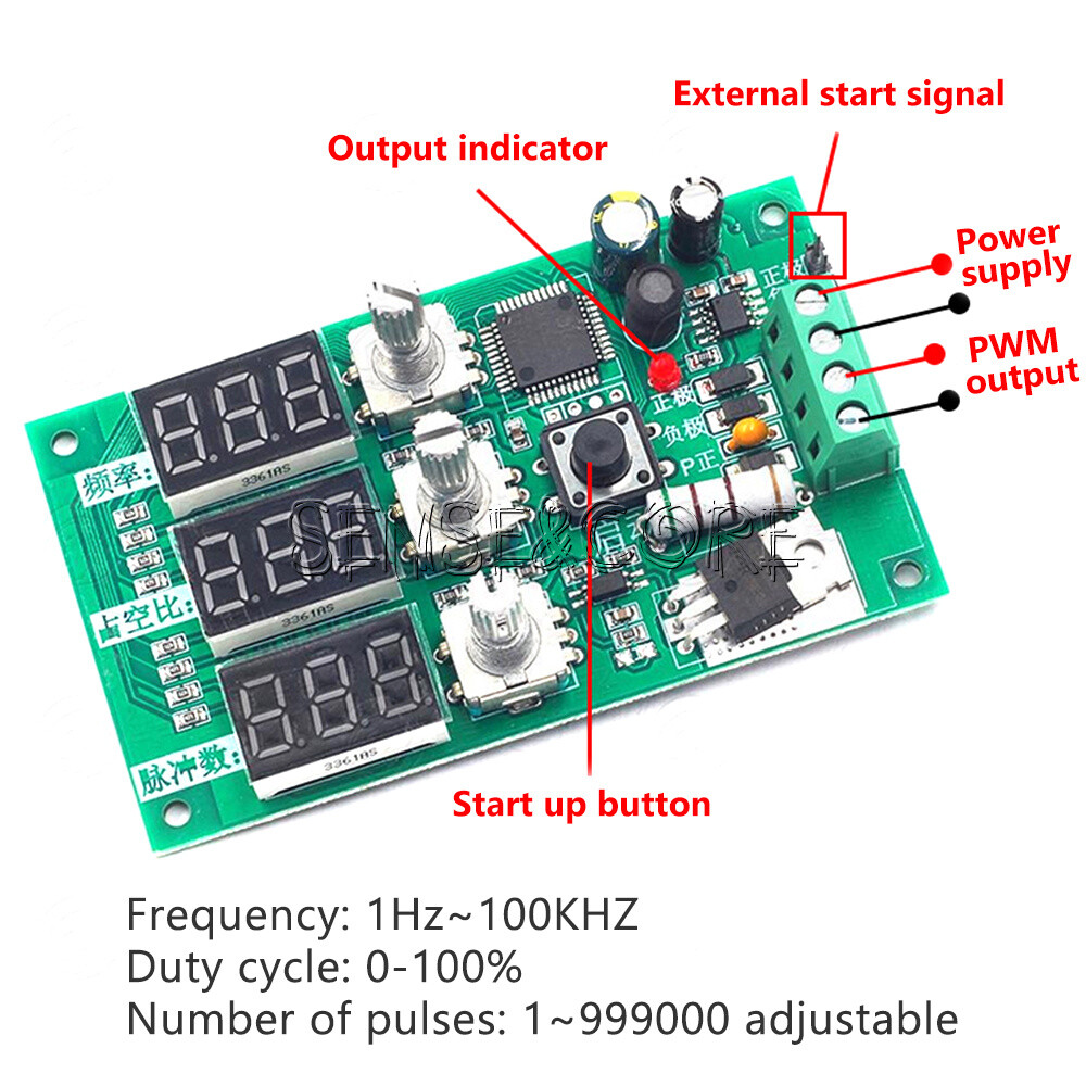Adjust PWM Pulse Frequency Duty Cycle Dimming Speed Control Module Square Wave-
