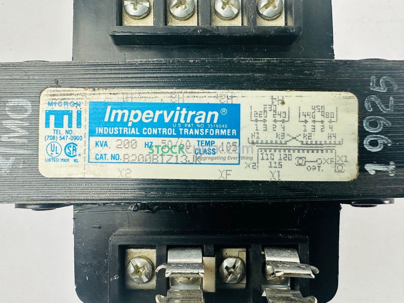 Impervitran B200BTZ13JK Industrial Control Transformer