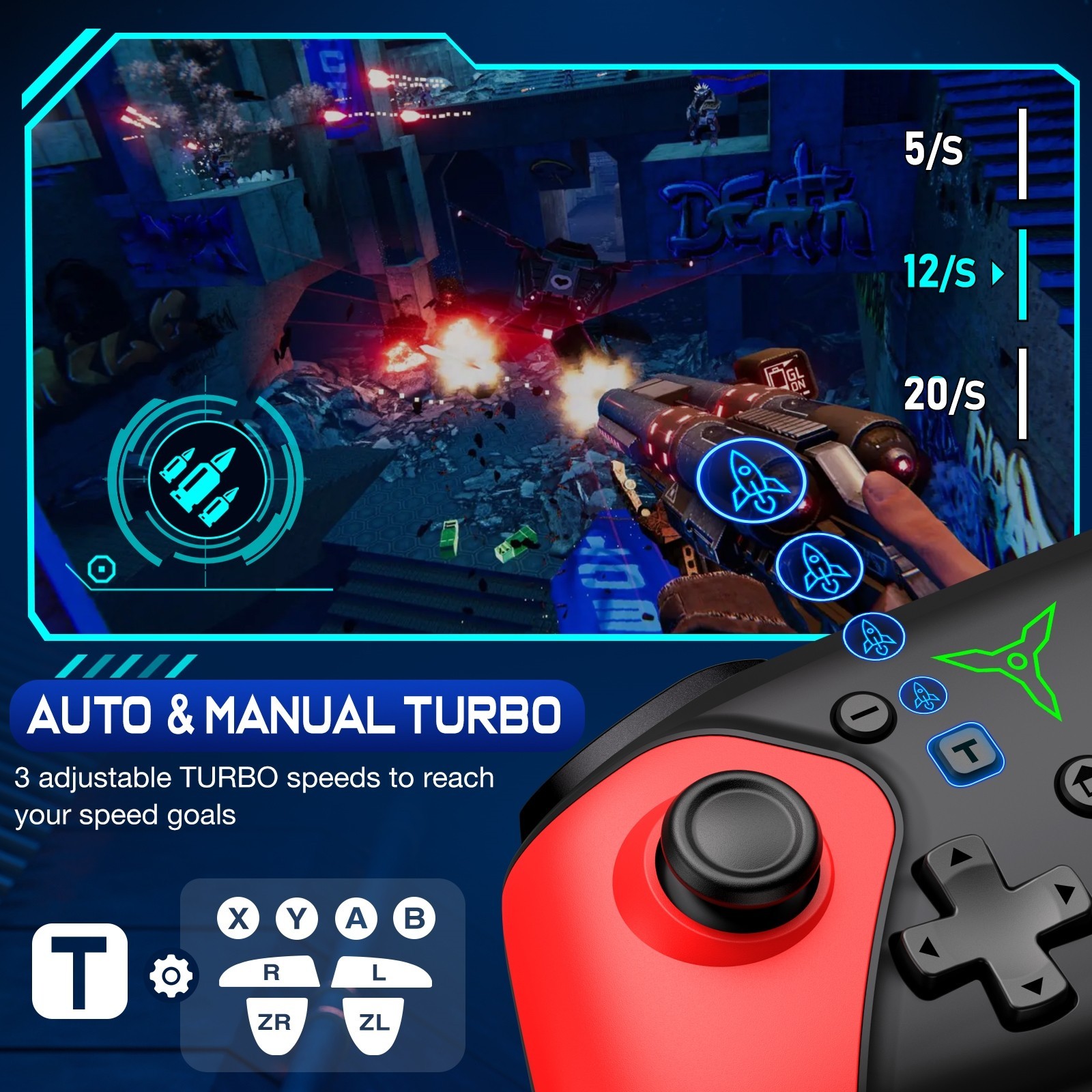 2Packs Wireless Switch Pro Controller for Nintendo Switch 2/OLED,Android/iOS