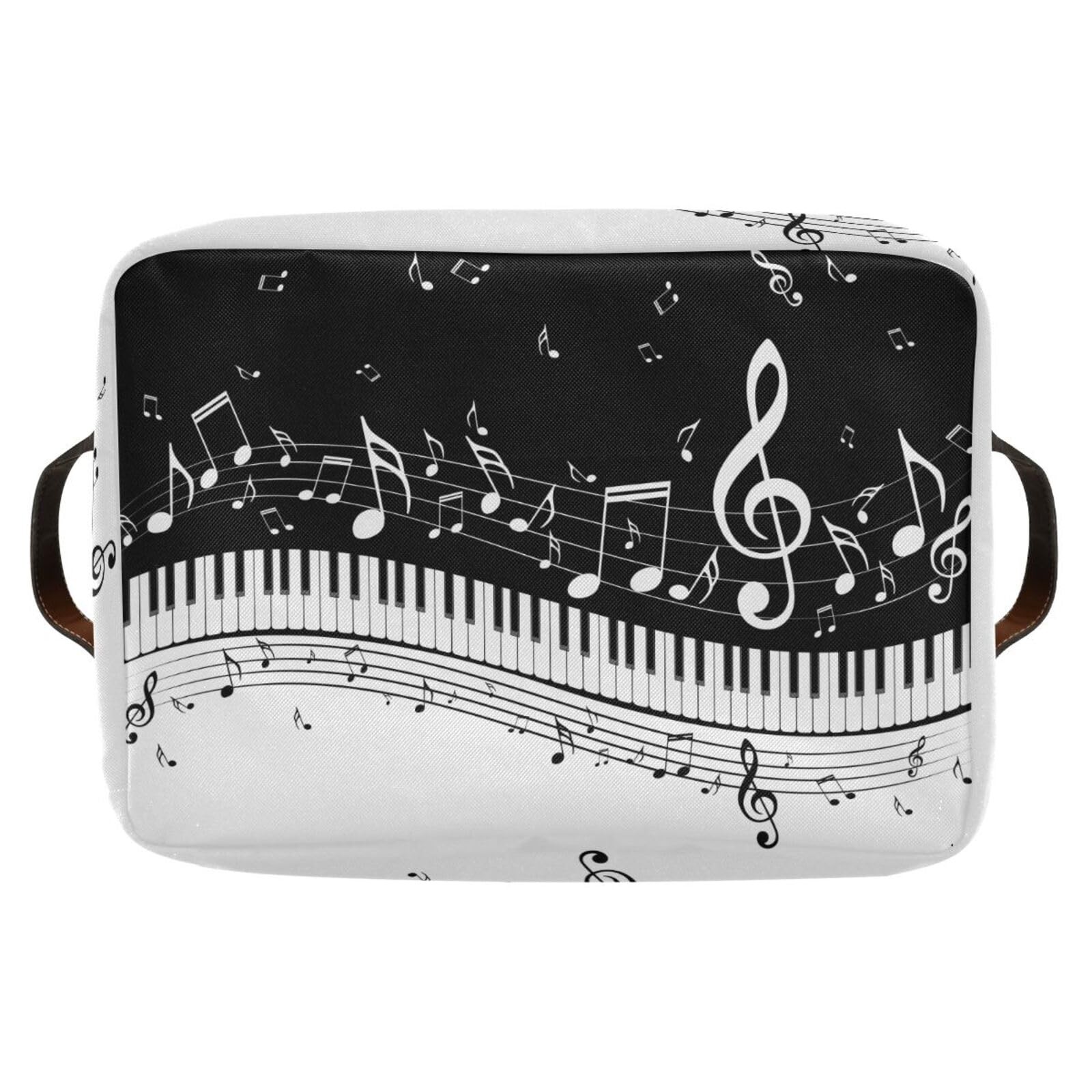 Black White Music Rectangular Storage Basket Organizer Bin Shelf Baskets For Clo