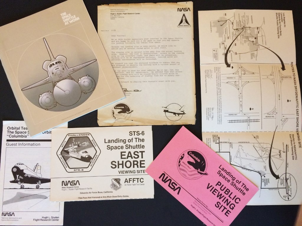 Space Shuttle Memorabilia, Official Shuttle Booklet, Viewing Passes, Newspaper