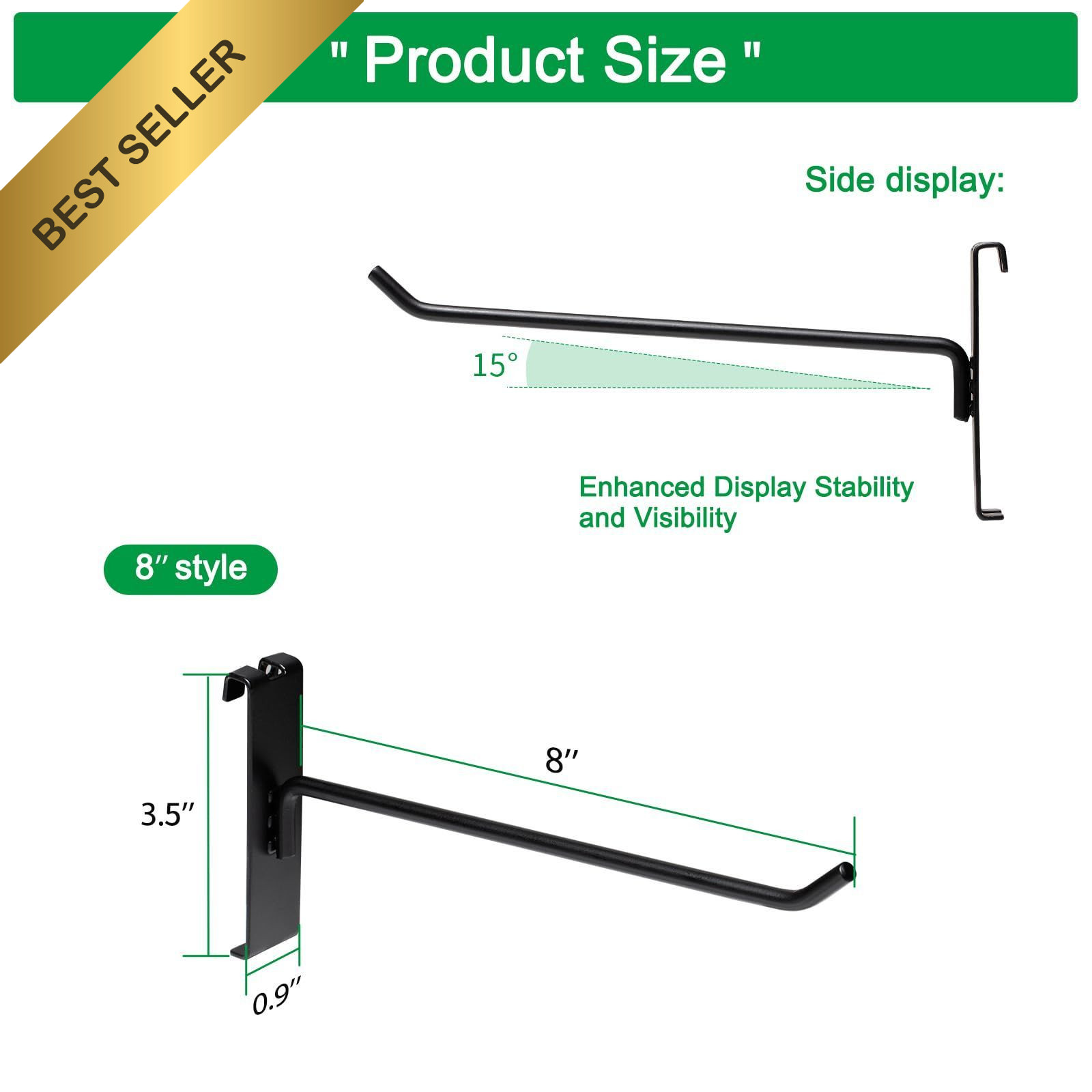 8 Inch Gridwall Hooks 40 Pack Black Grid Panel Display Hanging Storage Hardware