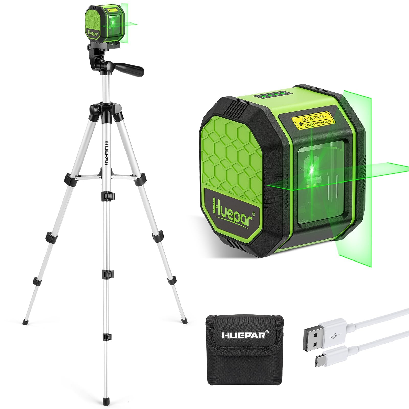 Laser Level 42 Inch Tripod Huepar 100Ft Self Leveling Laser Level Rechargeable