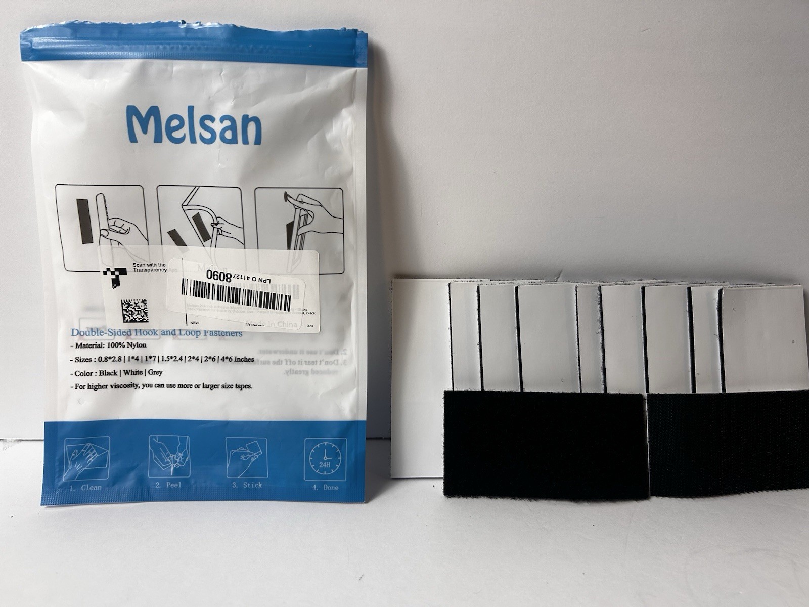 Heavy Duty Adhesive Hook and Loop Strips 20 Sets Strong Double Sided Fasteners