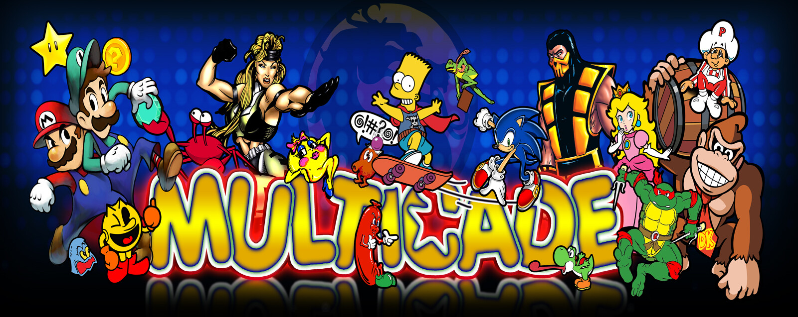 Multicade Arcade Classics Marquee For Reproduction Header/Backlit Sign