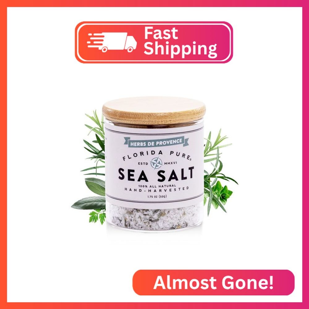 FLORIDA PURE Herbs de Provence Sea Salt - 80+ Mineral Sea Salt, Natural, Unrefin