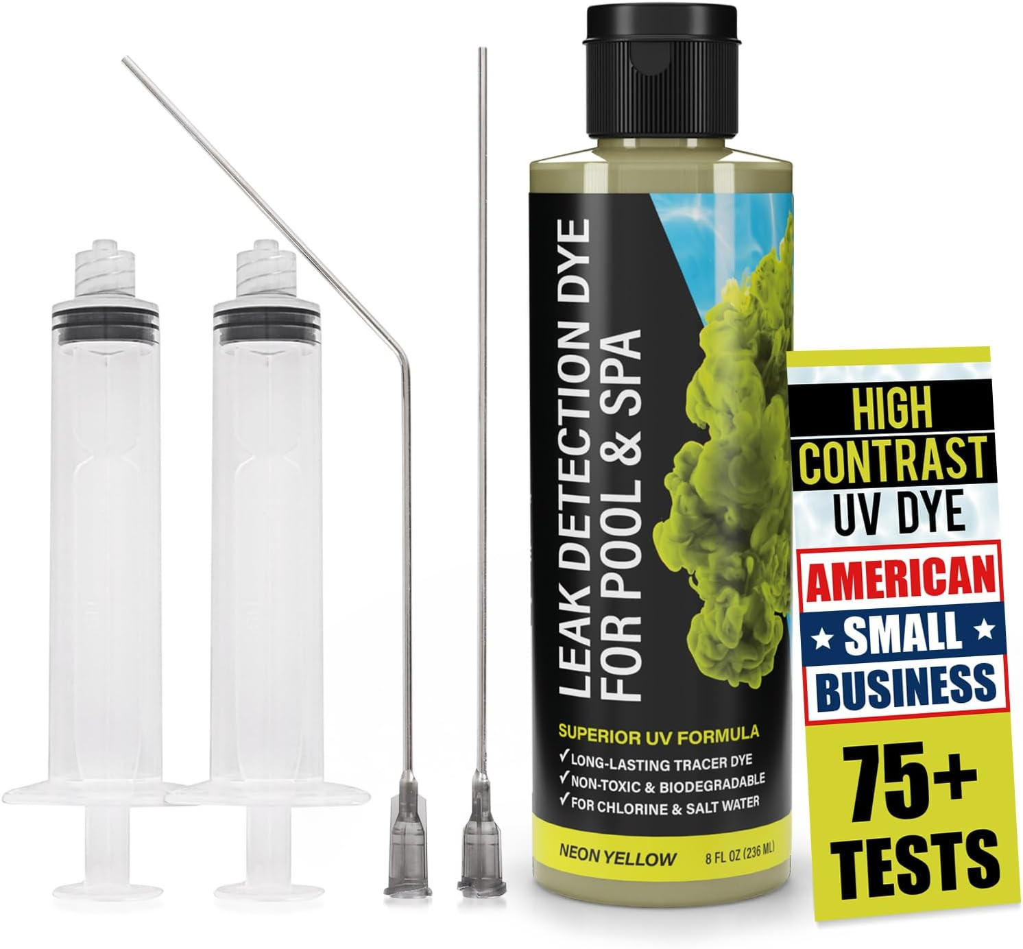 Pool Leak Detection Dye Kit - with 2 Precision Applicators - Made in USA - Super