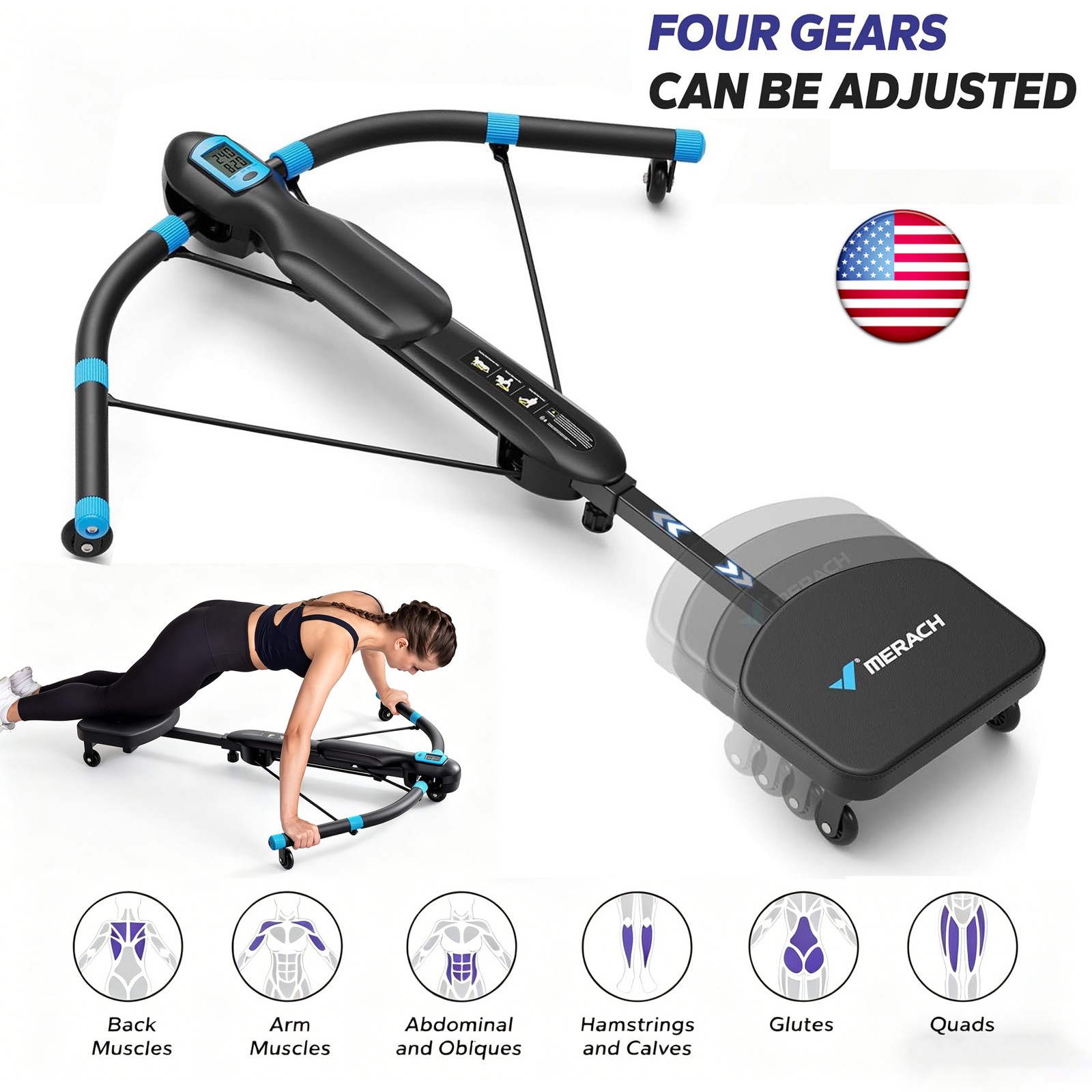 MERACH Abdominal Trainers Ab Dragonfly Machines Workout Home  Fitness Equipment