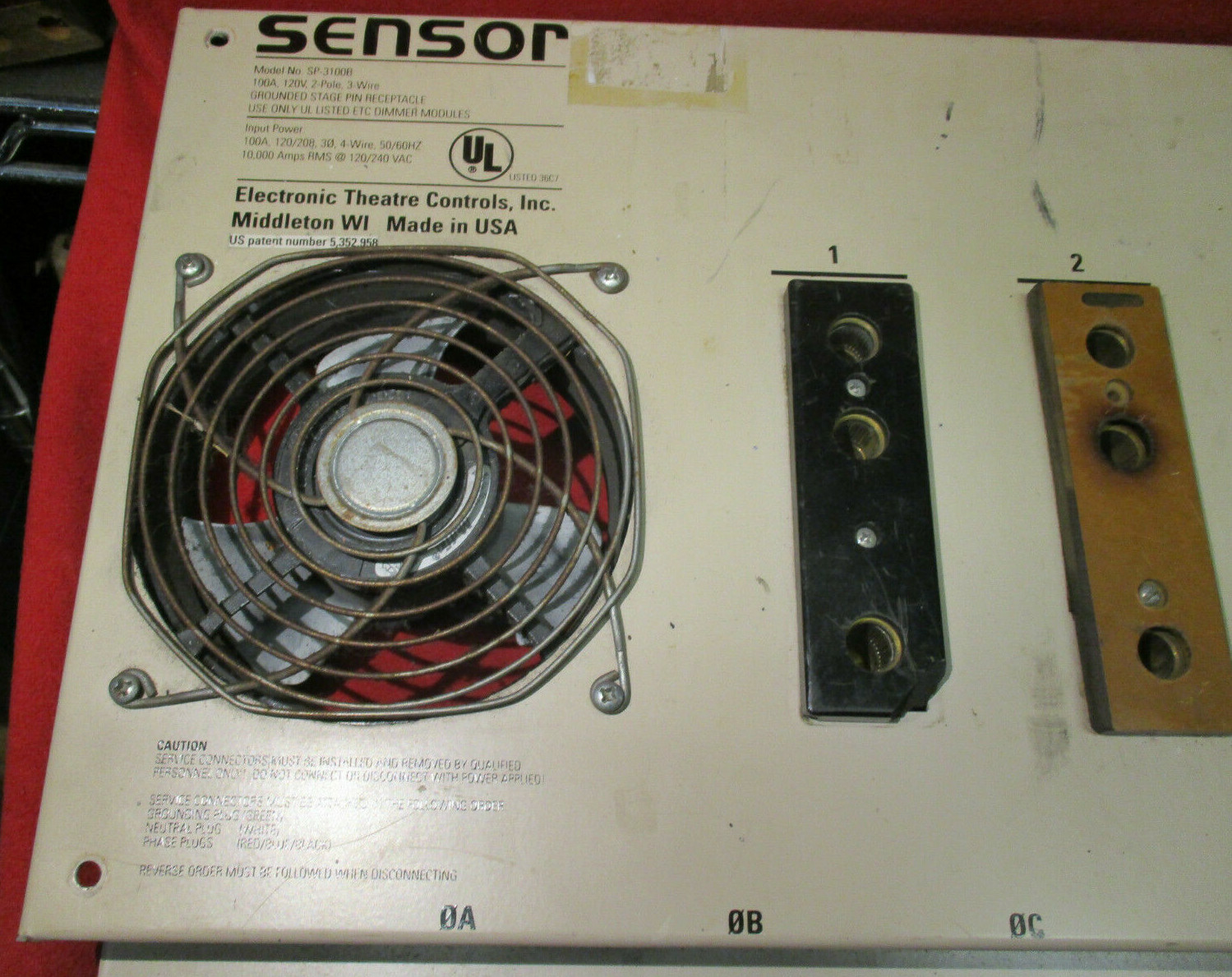 ETC SP-3100B Sensor Dimmer Rack Back Panel