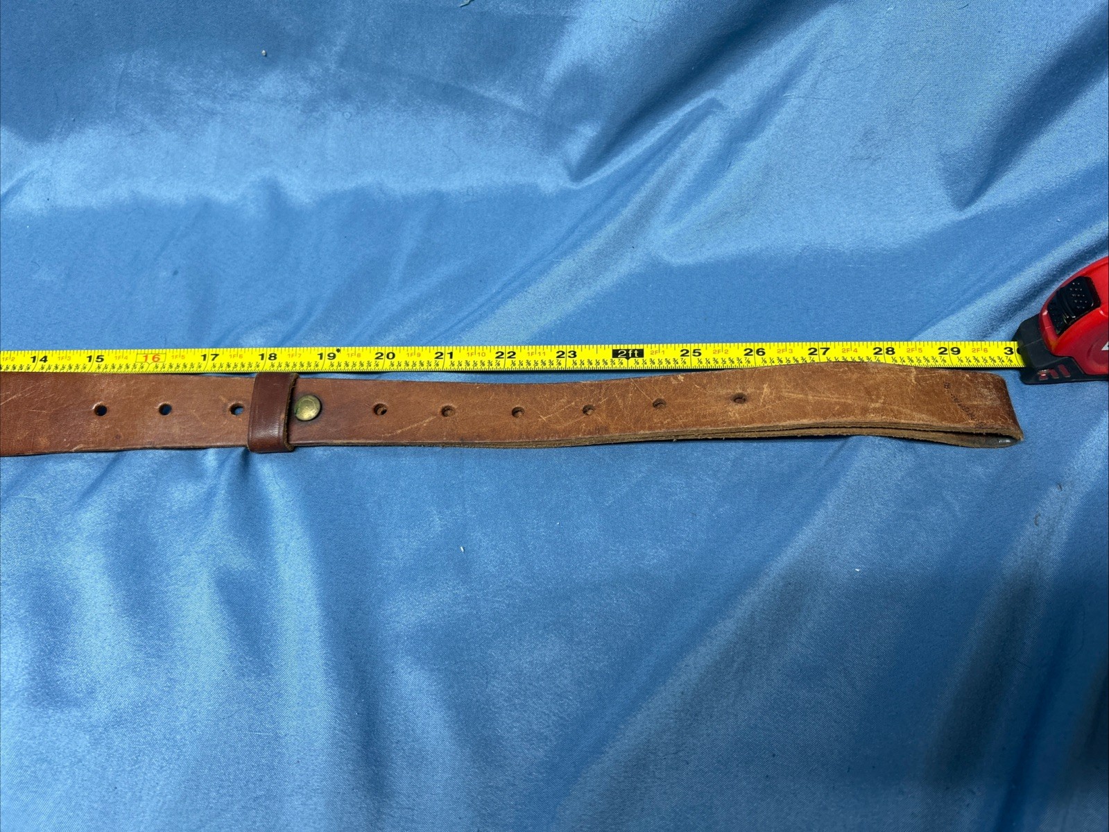 Vintage Used Basket Weave Tooled Leather Rifle Sling
