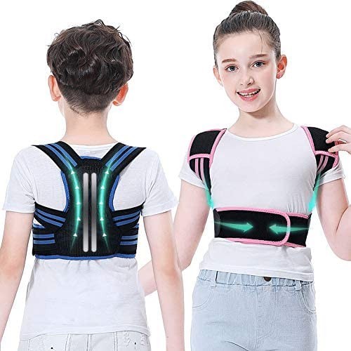 Adjustable Posture Corrector for Kids & Teens - Upper Back Brace for Slouching,