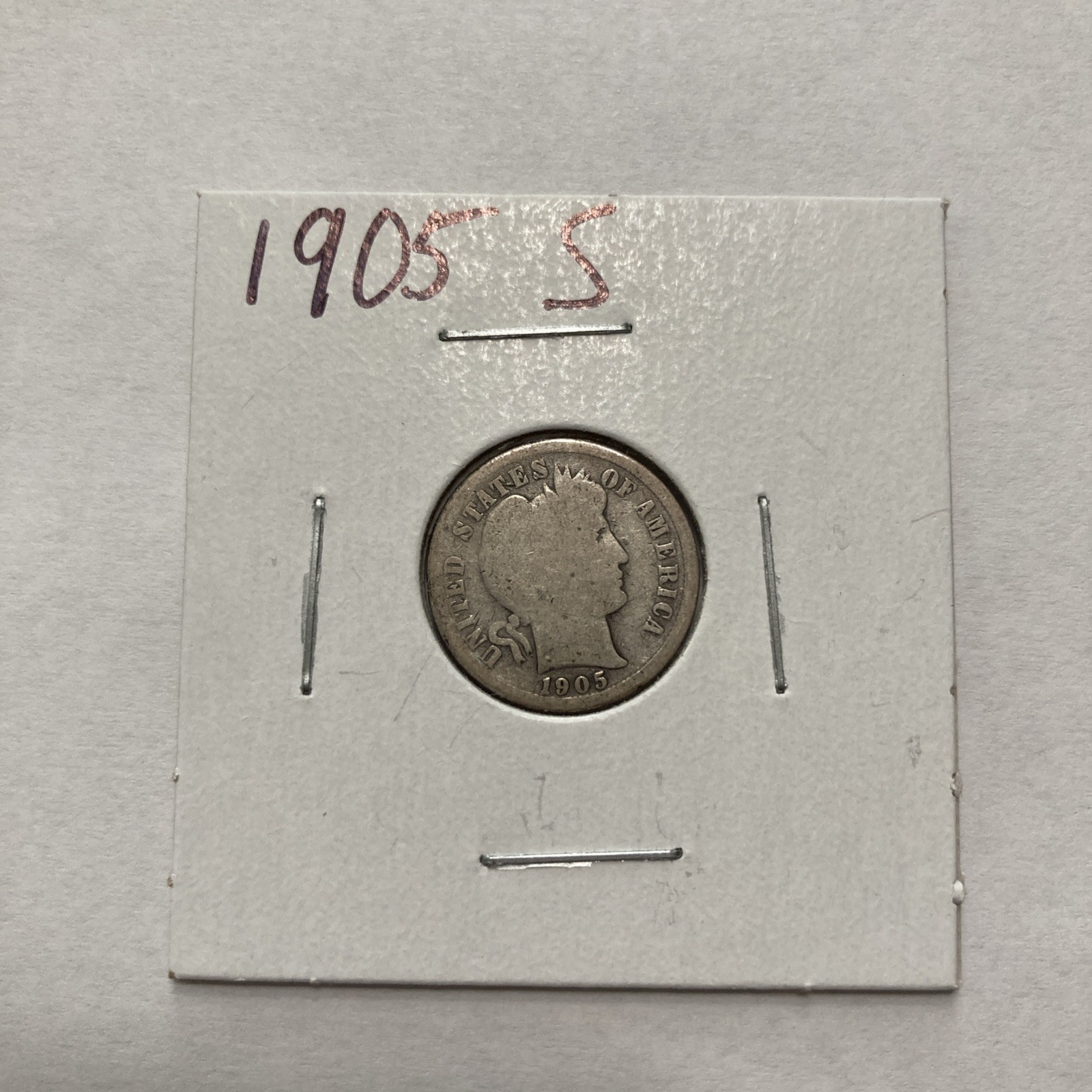 1905 S Barber 90% Silver Dime 10c US Coin
