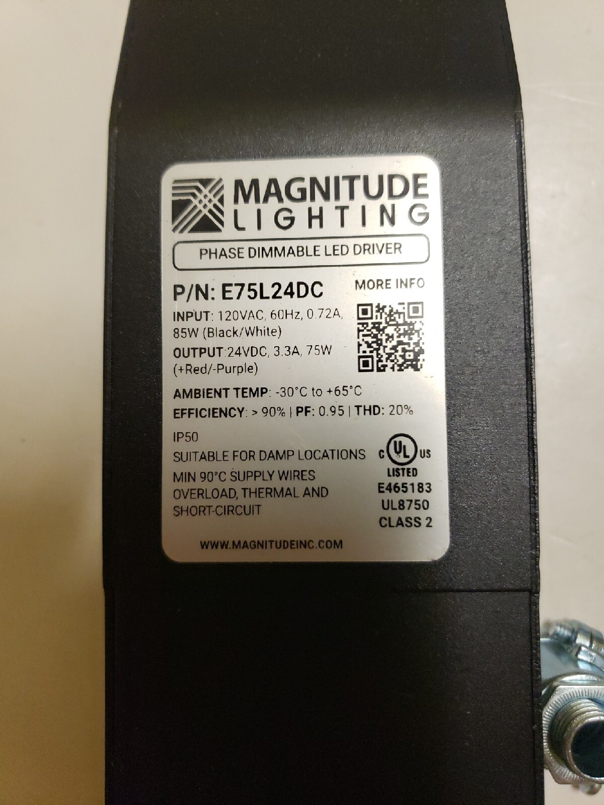L&S Magnitude Lighting E75L24DC Phase Dimmable LED Driver