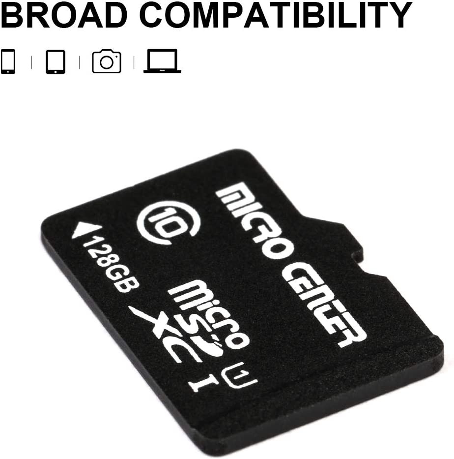 Micro Center 128GB Class 10 Microsdxc Flash Memory Card with Adapter for Mobile