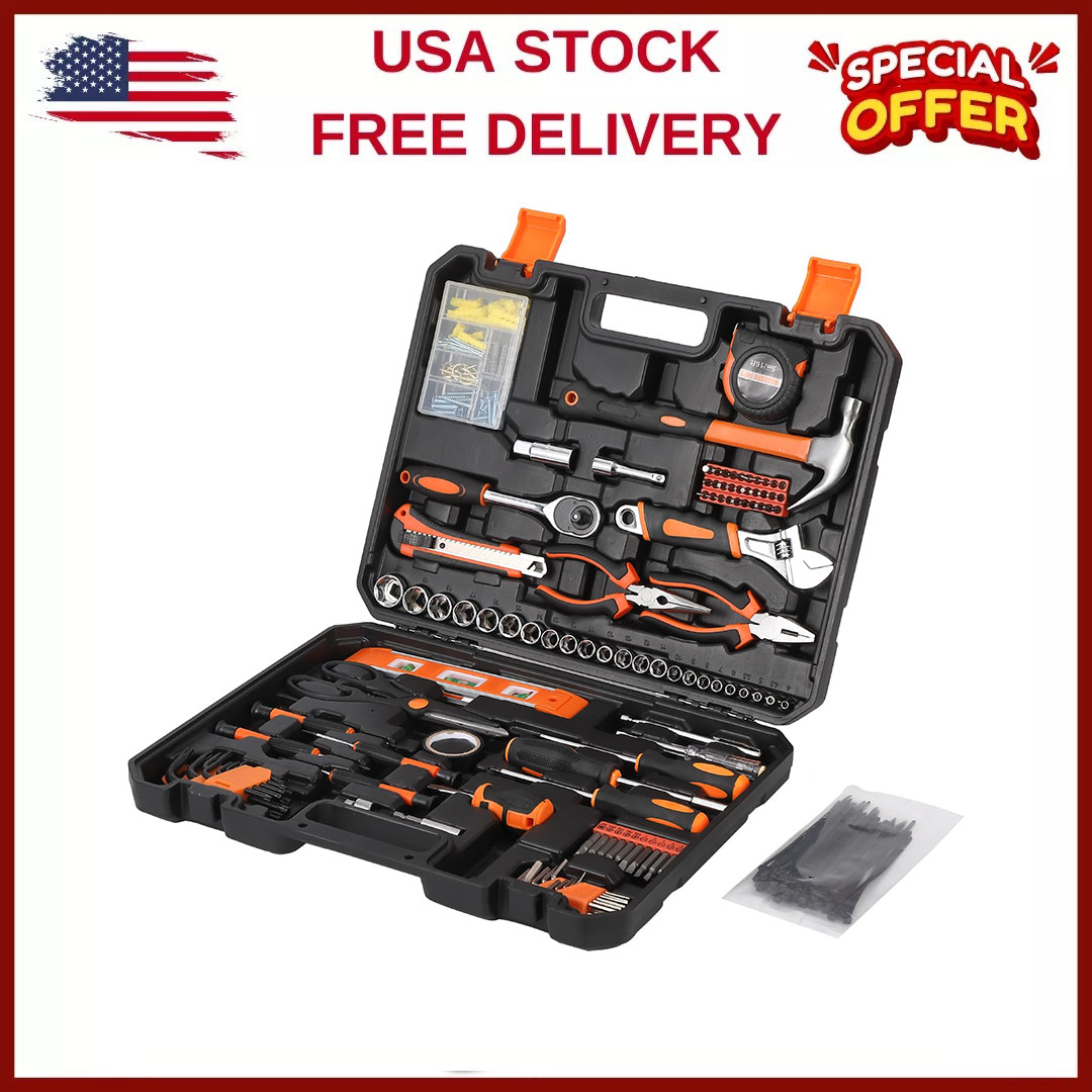 247PCS Househlod Tool Hand Set with Storage Case General Home & Auto Repair Kit