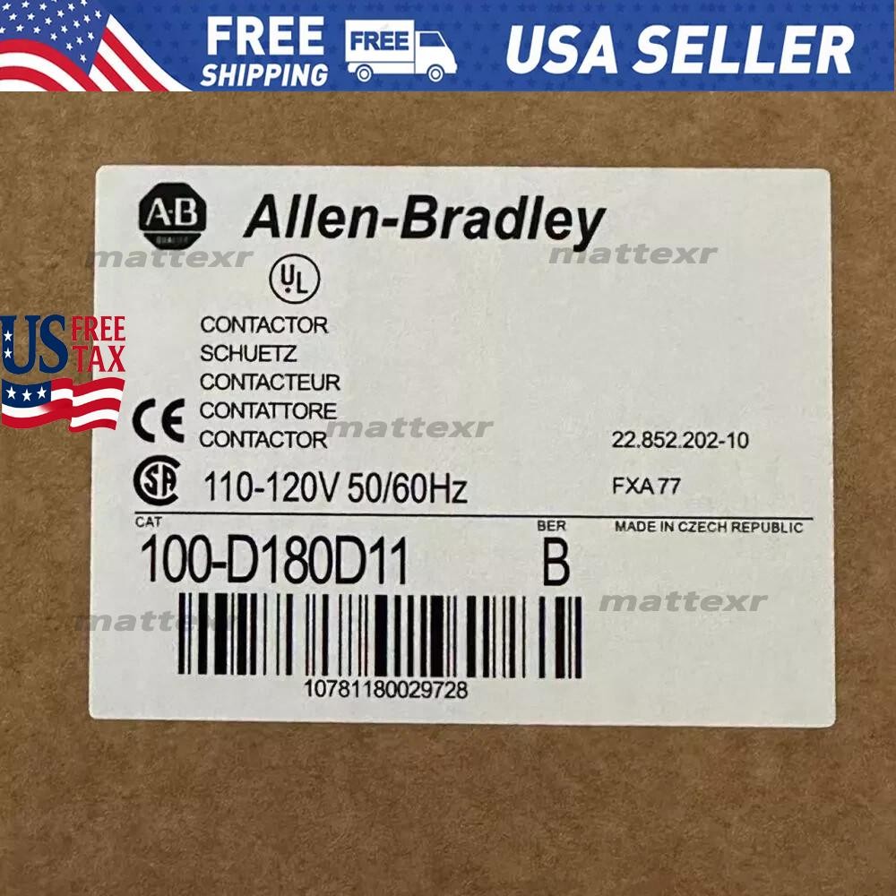 Allen-Bradley 100-D180D11 Contactor AB 100D180D11 NEW Factory Sealed US Free Tax
