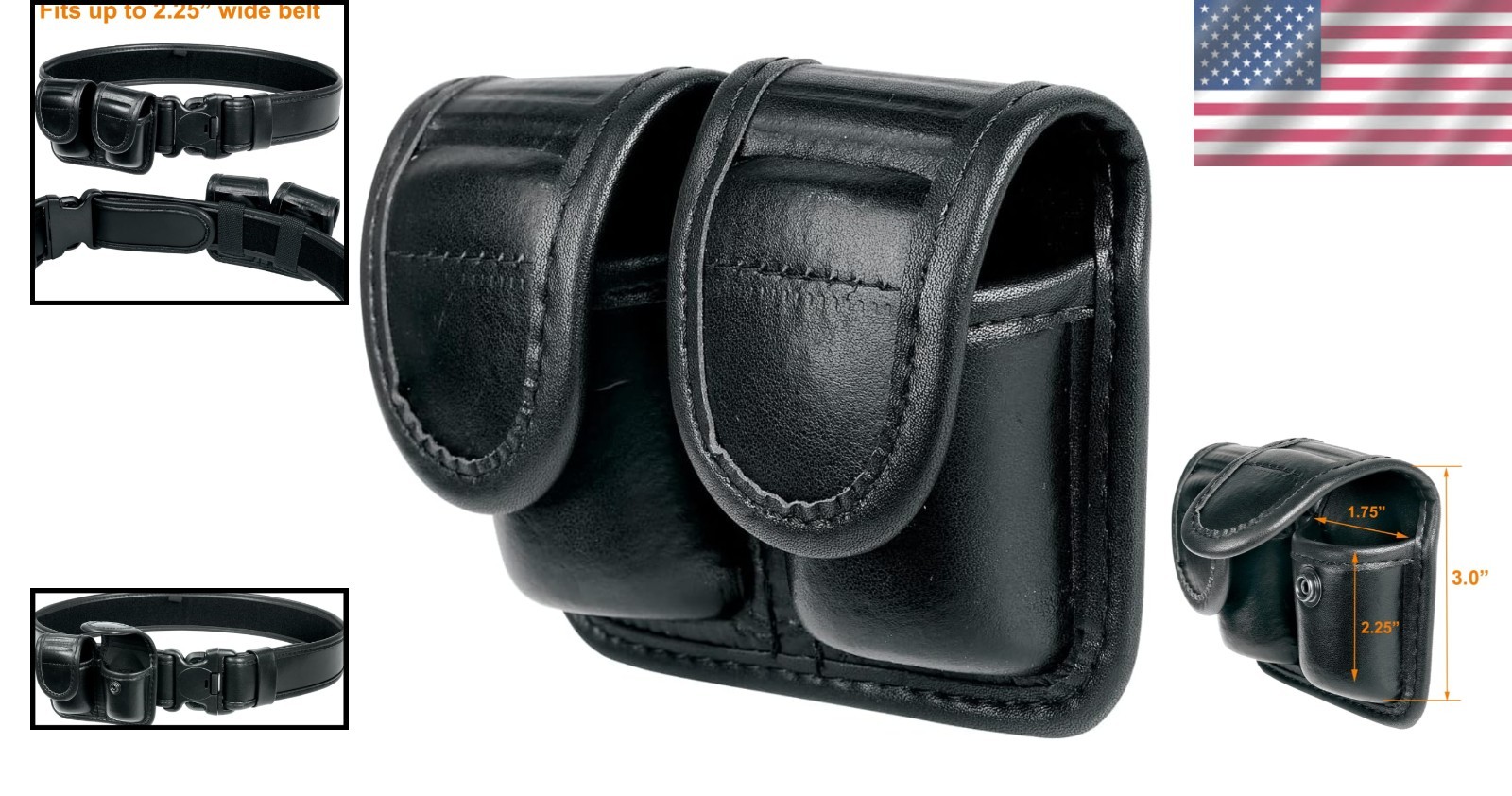 Black Nylon Speed Loader Pouch for .38/.357 - Secure and Lightweight