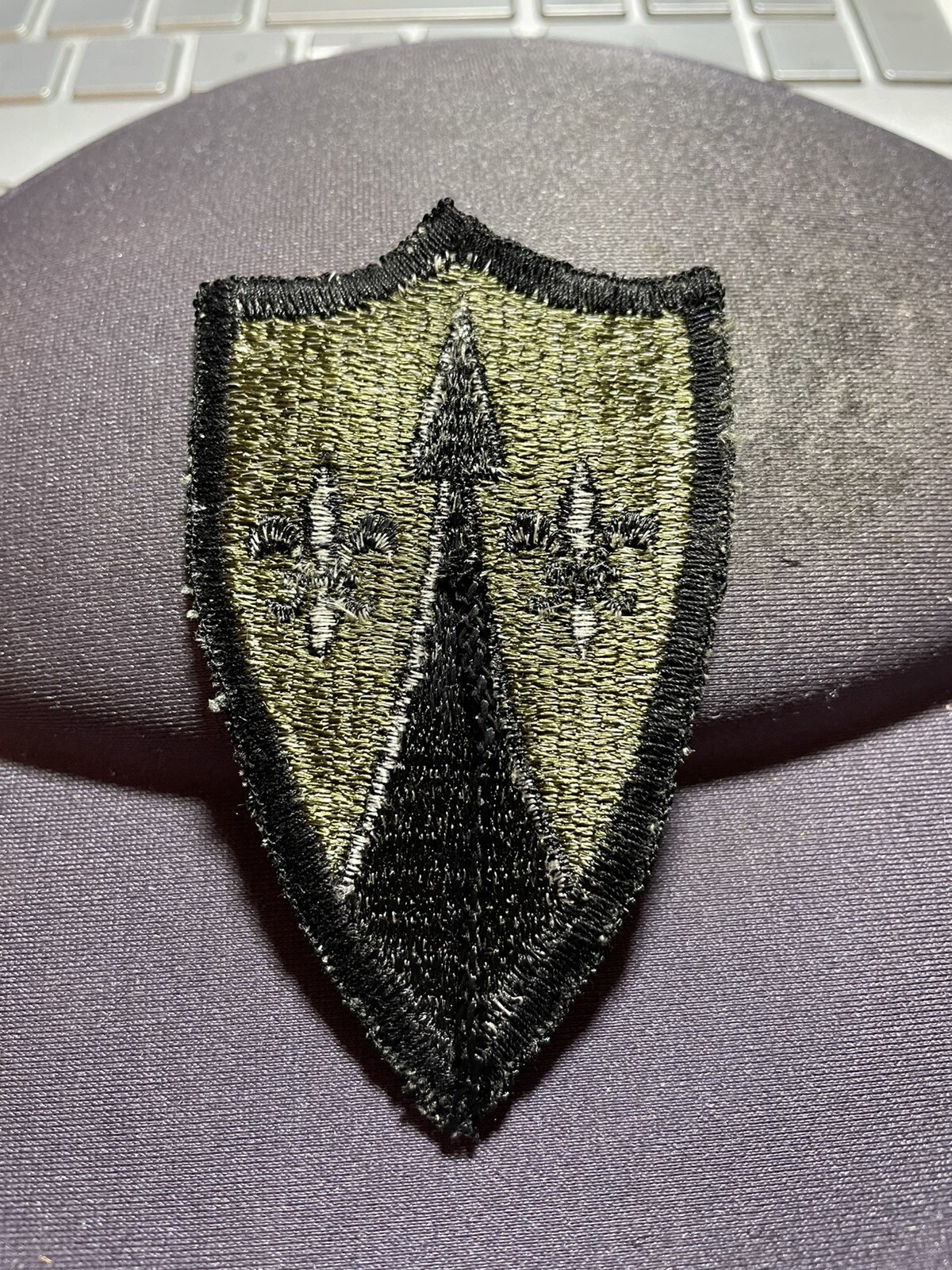 U.S. ARMY THEATRE SUPPORT COMMAND EUROPE PATCH; DATED 7/1973 SUBDUED