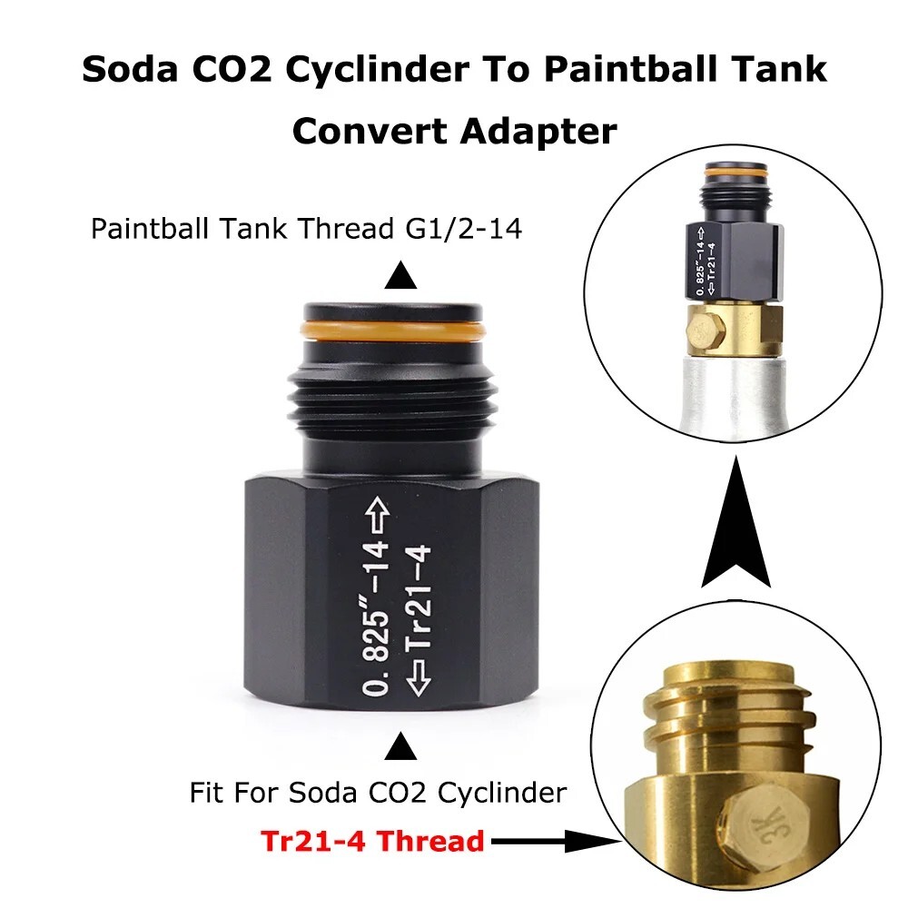 Soda Co2 Tank to Paintball tank Converter Adapter