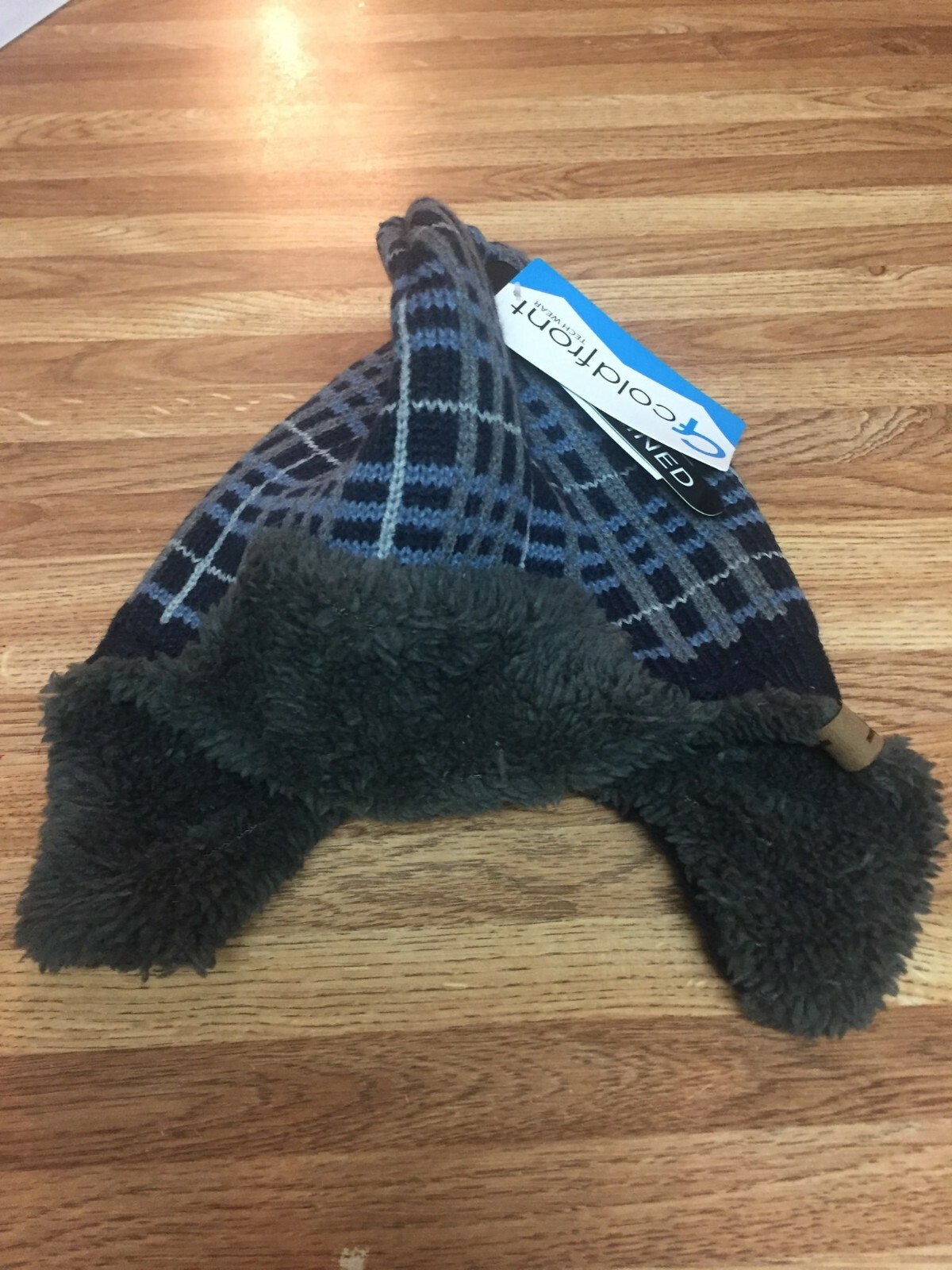 Cold Front Tech Wear Toddler SZ 2/4 Fleece Plush Lined color plad trapper BLUE