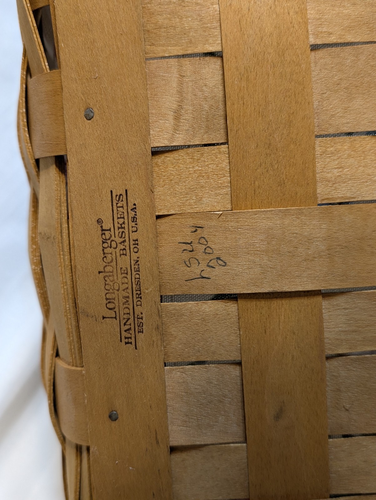 Longaberger Handwoven Basket 2004 Button Closure Fabric Liner w/Plastic Insert