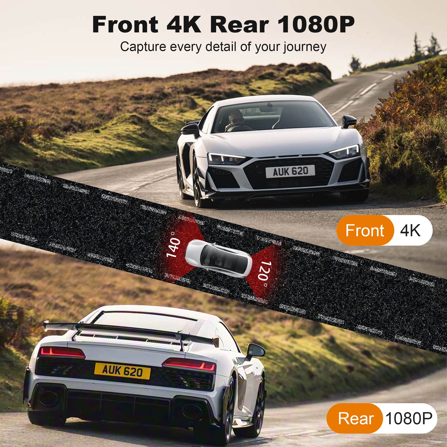 4K Car DVR Dash Cam G-Sensor WiFi Loop Recording Recorder