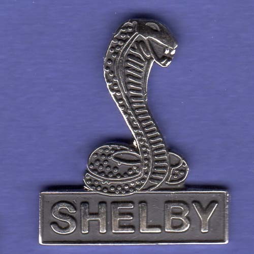 Vintage Shelby Cobra hat pin lapel pin tie tac badge-Enamel and Chrome - 1-1/8"