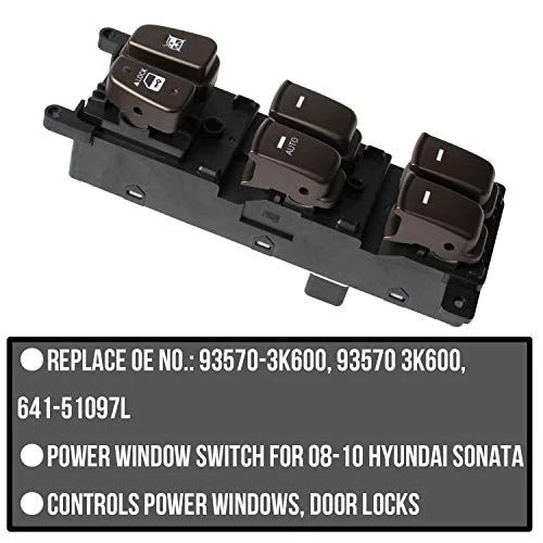Master Power Window Switch for 2008 2009 2010 Hy-undai Sonata, 93570-3K600