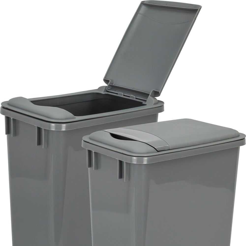 One Gray Lid For 35 Qt Heavy Duty Kitchen Cabinet Trash Can Garbage Plastic