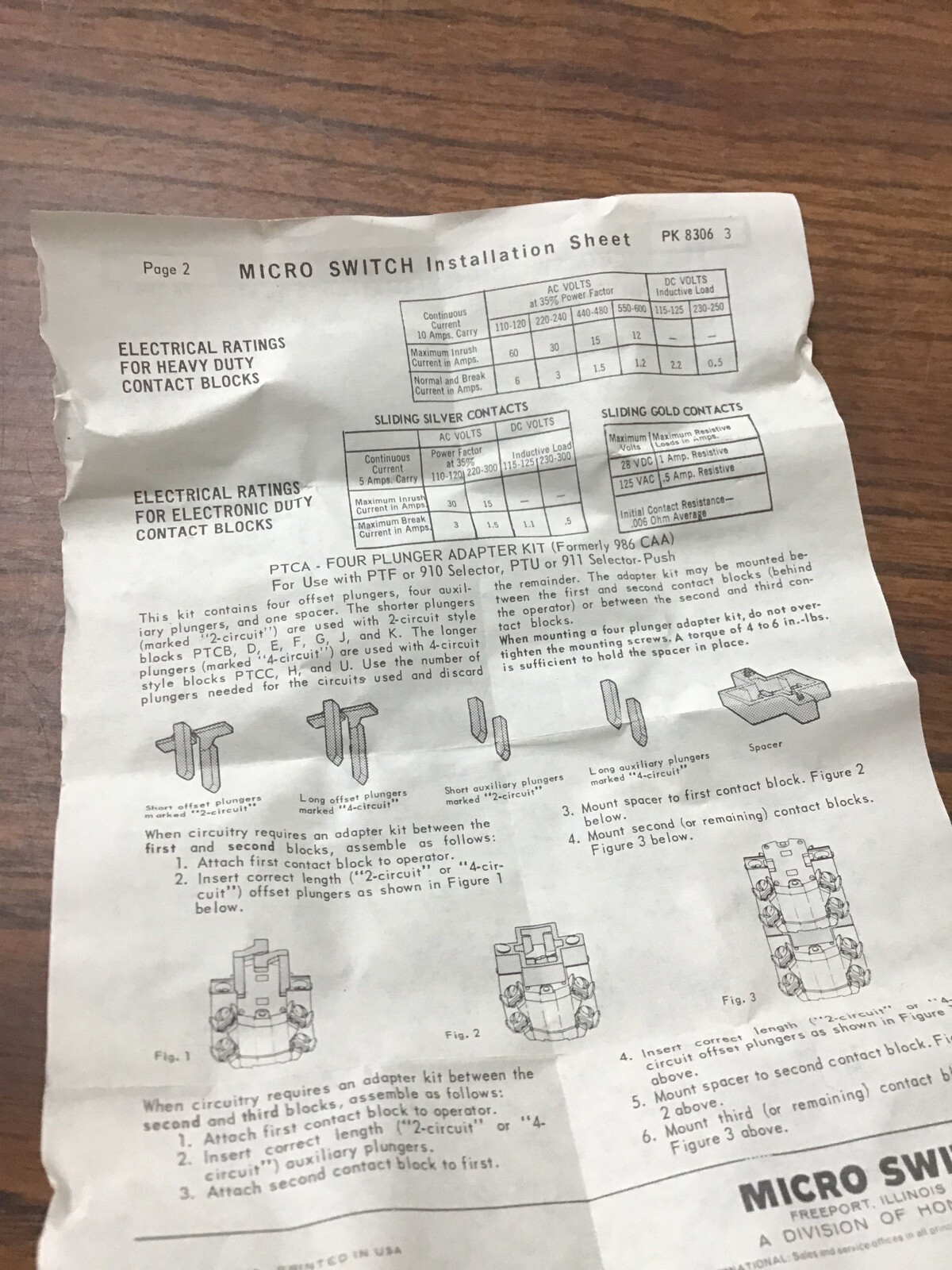MICRO SWITCH 1 PTCD CONT BLK 1NO 8339 (TA12MS)