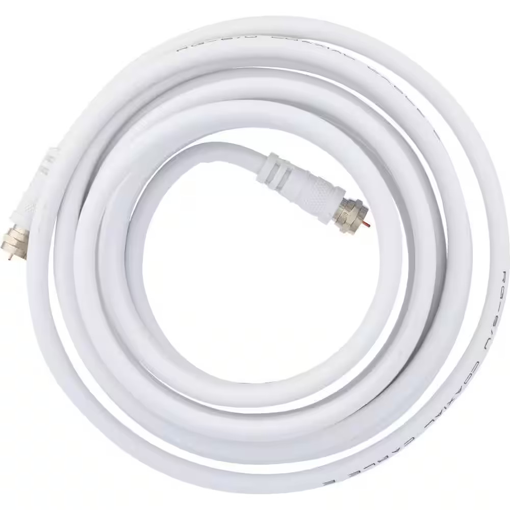 12 Ft. RG6 Coaxial Cable, White