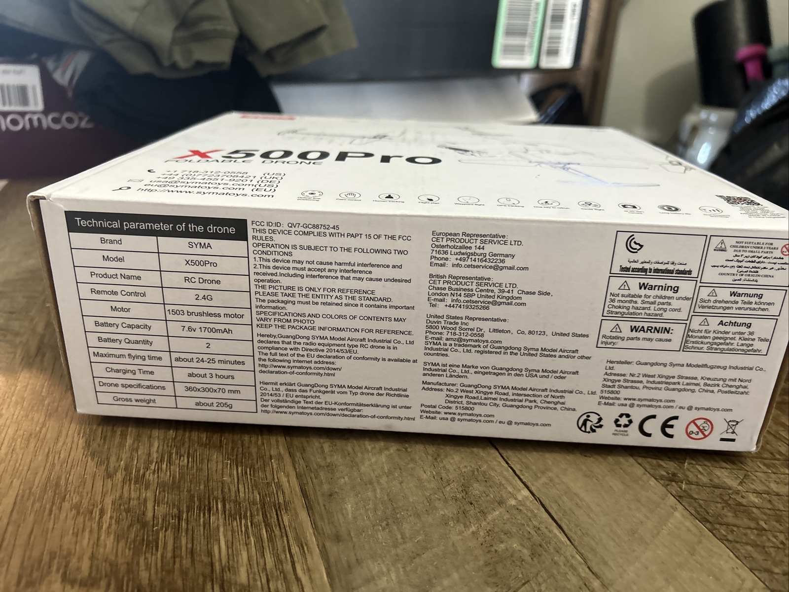 SYMA X500 PRO FOLDABLE DRONE W/ CAMERA AND CONTROLLER 2 BATTERIES IN CASE MANUAL