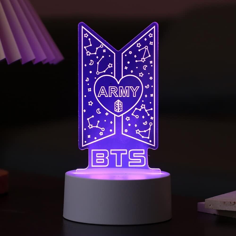 BTS LED Color Changing Night Light Bangtan ARMY KPOP Gift USB or Battery