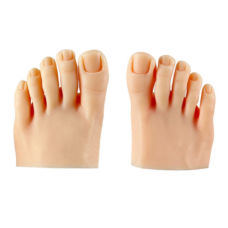 Nail Practice Foot Mannequin with Fake Toes for Training Nail Display Silicone