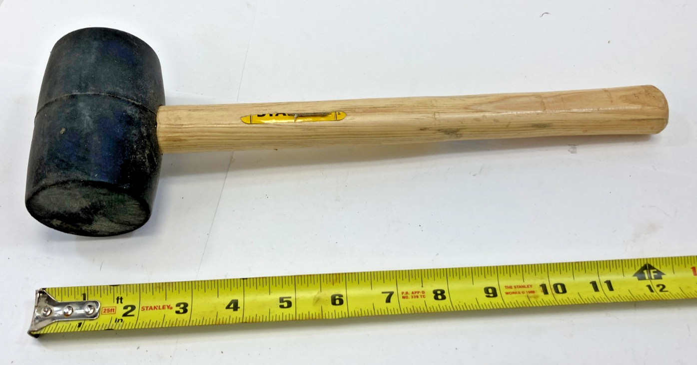 Stanley 51-104 16 oz 13-1/2" Rubber Mallet wth Hardwood Handle