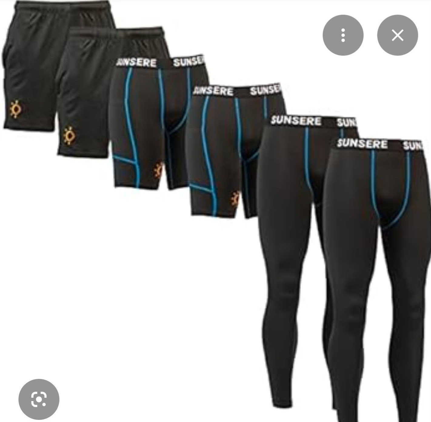 SUNSERE Men's Compression Gear (everything shown in picture)Medium