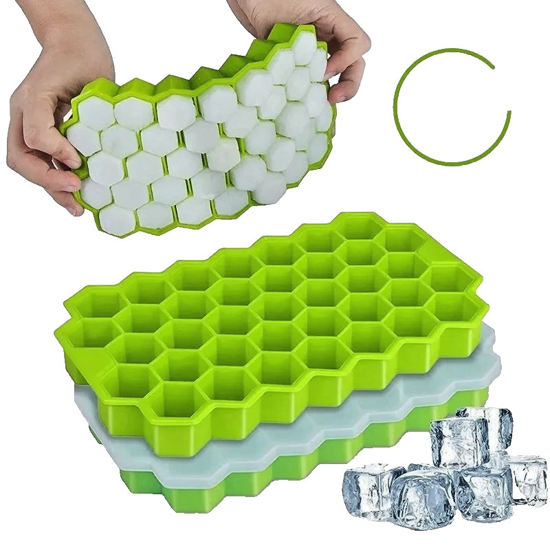 Honeycomb 37-Cavity Ice Cube Tray – Flexible Silicone DIY Mold for Drinks & Food