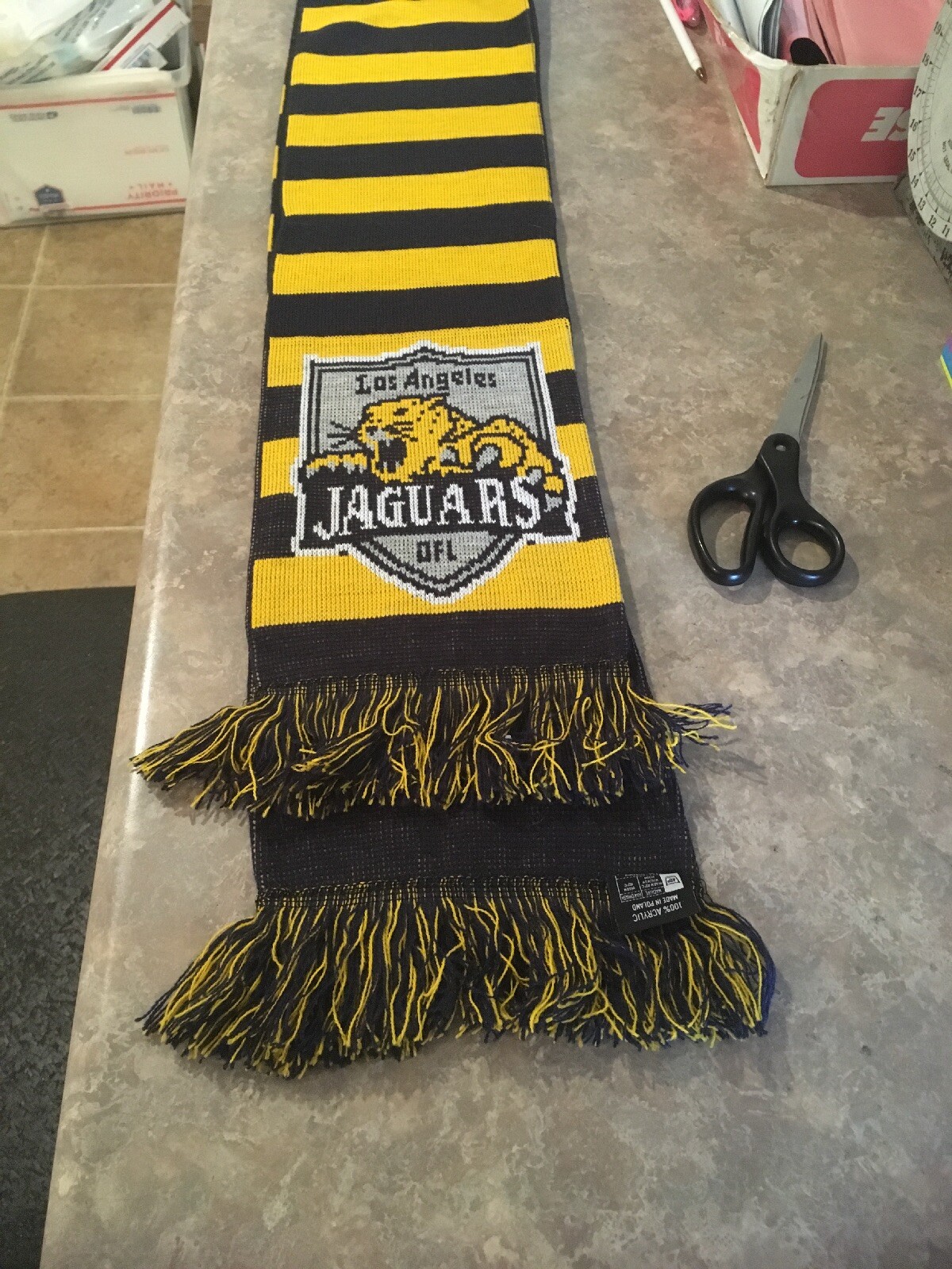 Ruffneck Soccer Futbol Football  Scarf: Los Angeles Jaguars, 61" Acrylic, Poland
