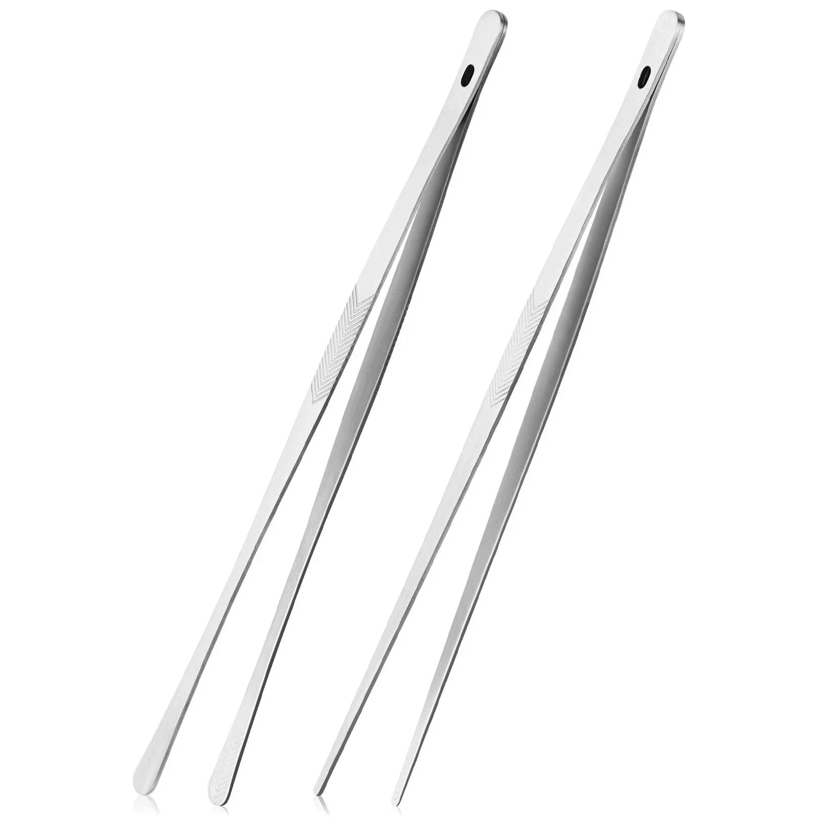 ChefBee Kitchen Cooking Tongs Tweezers - 2PCS 12" Stainless Steel Kitchen Utensi