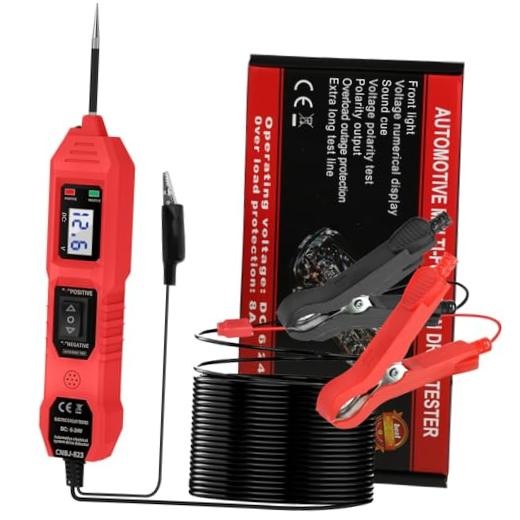 Power Circuit Probe Tester, 6V/12V/24V DC Circuit Tester Automotive, Red